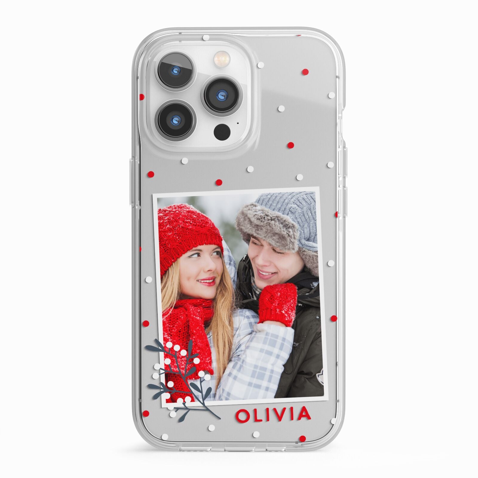 Christmas Personalised Photo iPhone 13 Pro TPU Impact Case with White Edges