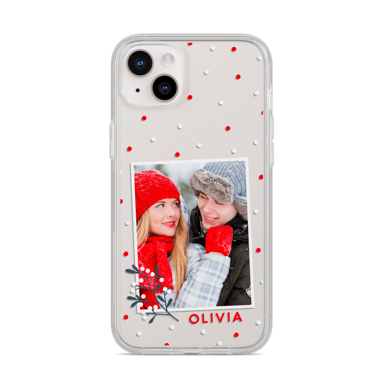 Christmas Personalised Photo iPhone 14 Plus Clear Tough Case Starlight