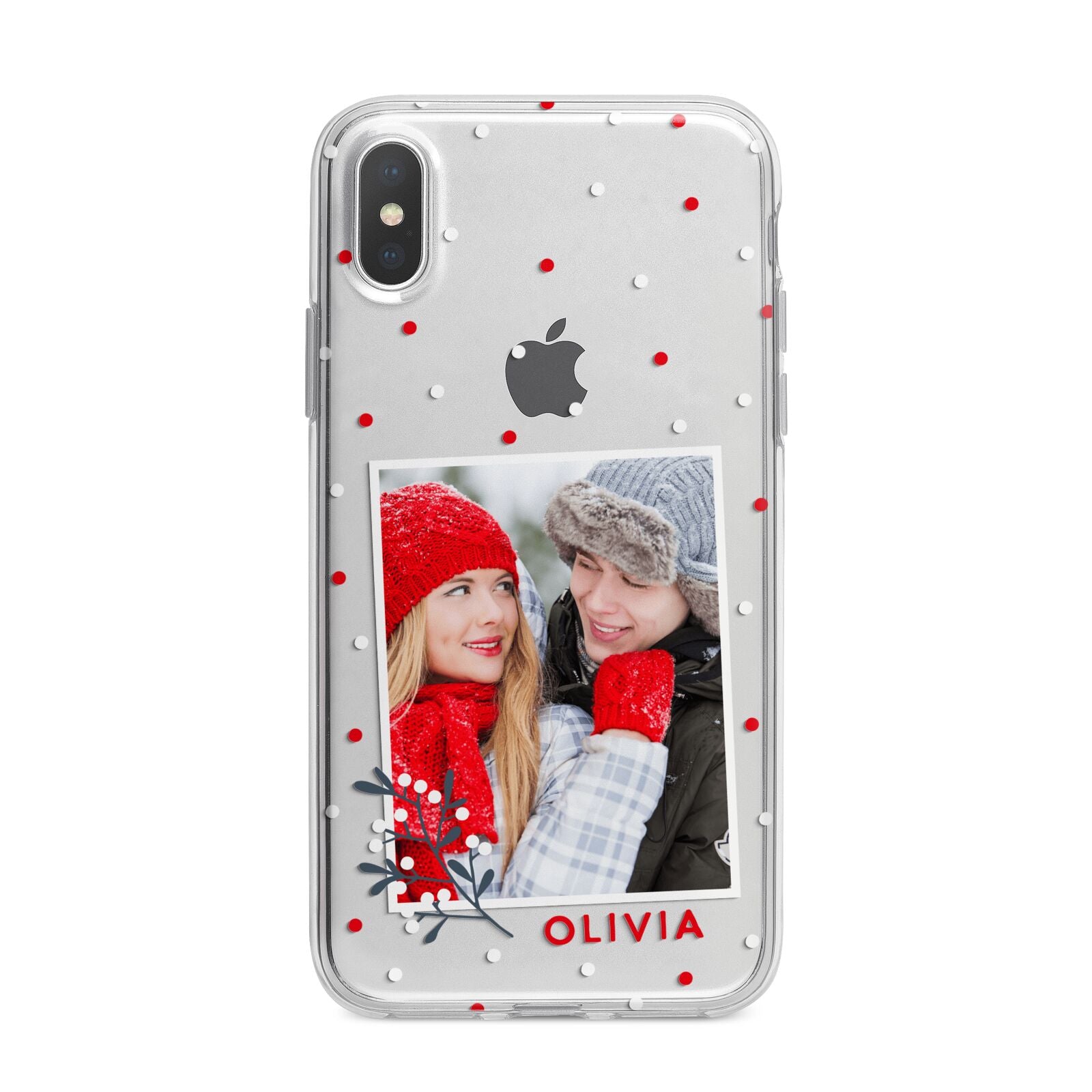 Christmas Personalised Photo iPhone X Bumper Case on Silver iPhone Alternative Image 1