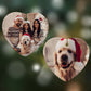 Christmas Photo Upload Heart Decoration on Christmas Background