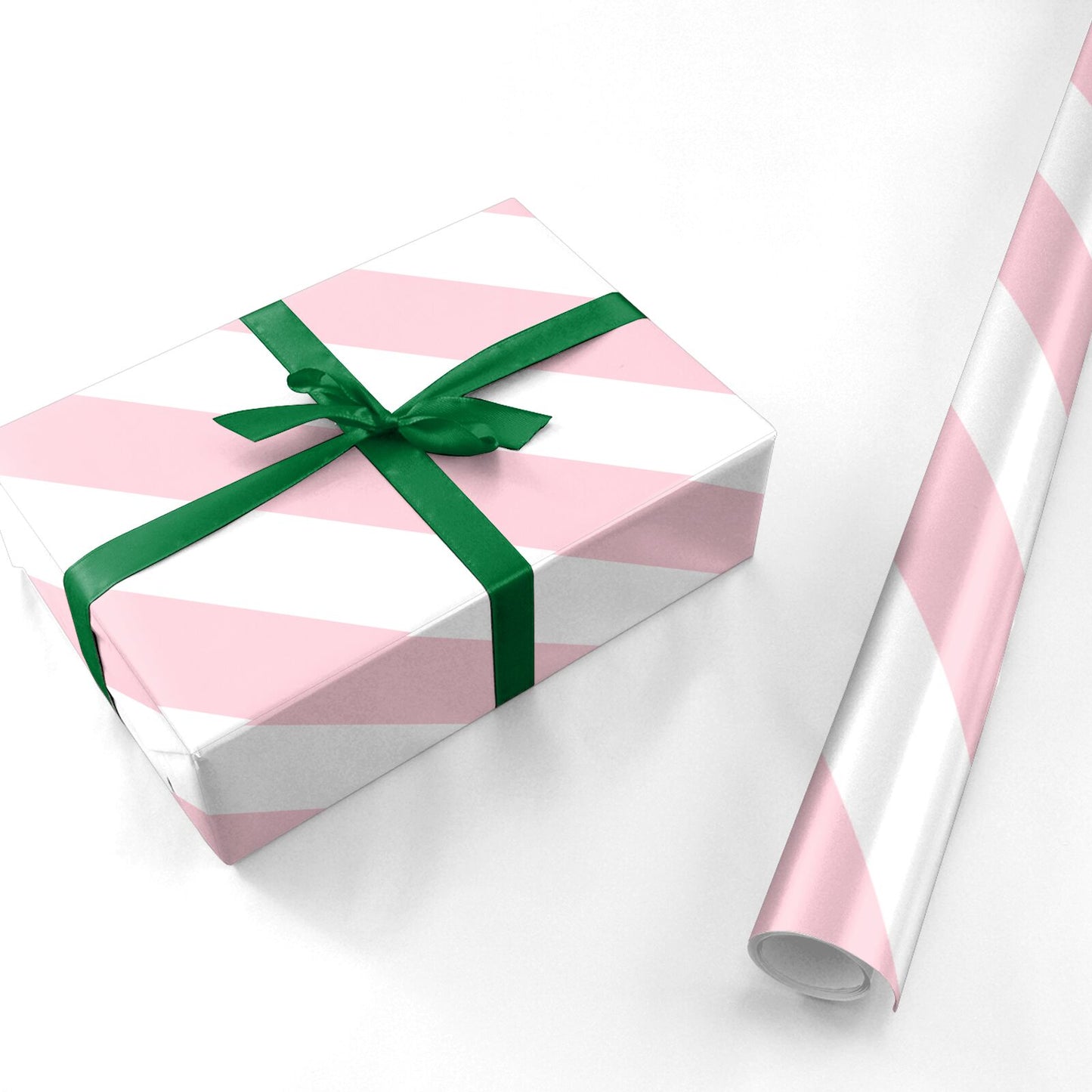 Christmas Pink Candy Stripe Personalised Wrapping Paper