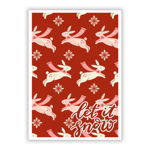 Christmas Rabbit Greetings Card
