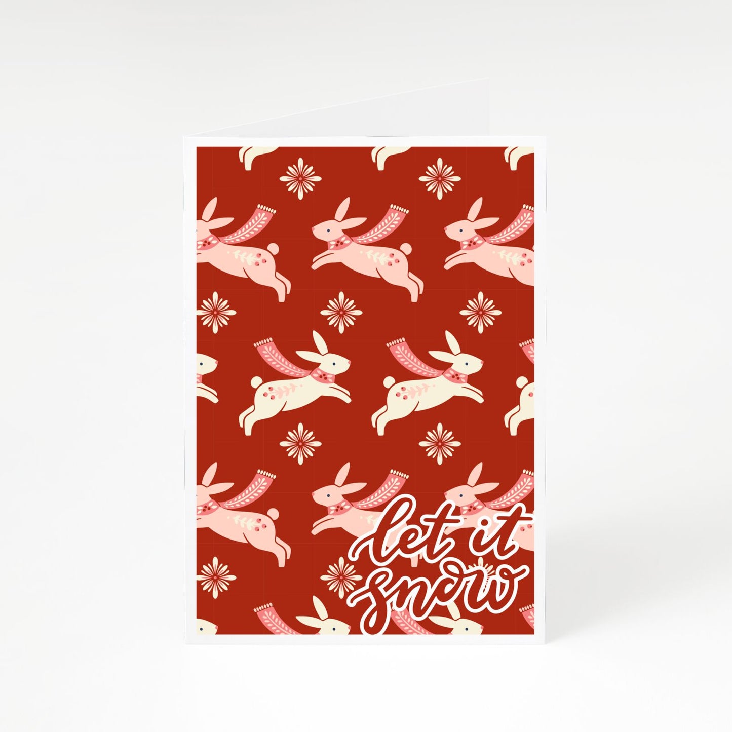 Christmas Rabbit A5 Greetings Card