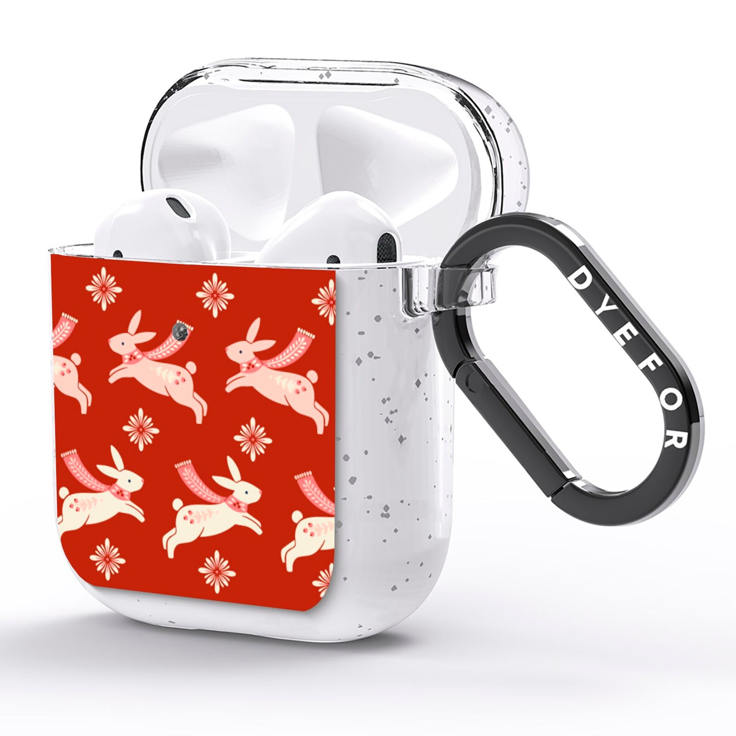 Christmas Rabbit AirPods Glitter Case Side Image