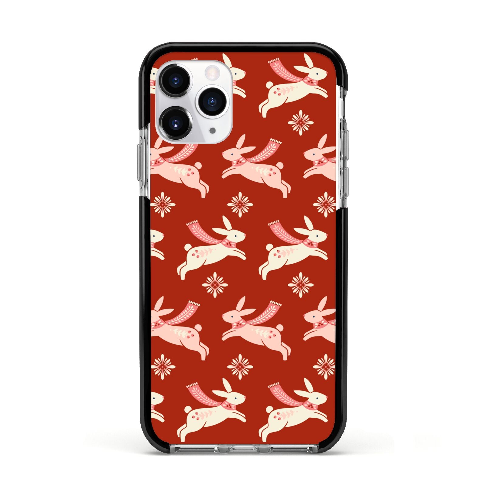 Christmas Rabbit Apple iPhone 11 Pro in Silver with Black Impact Case