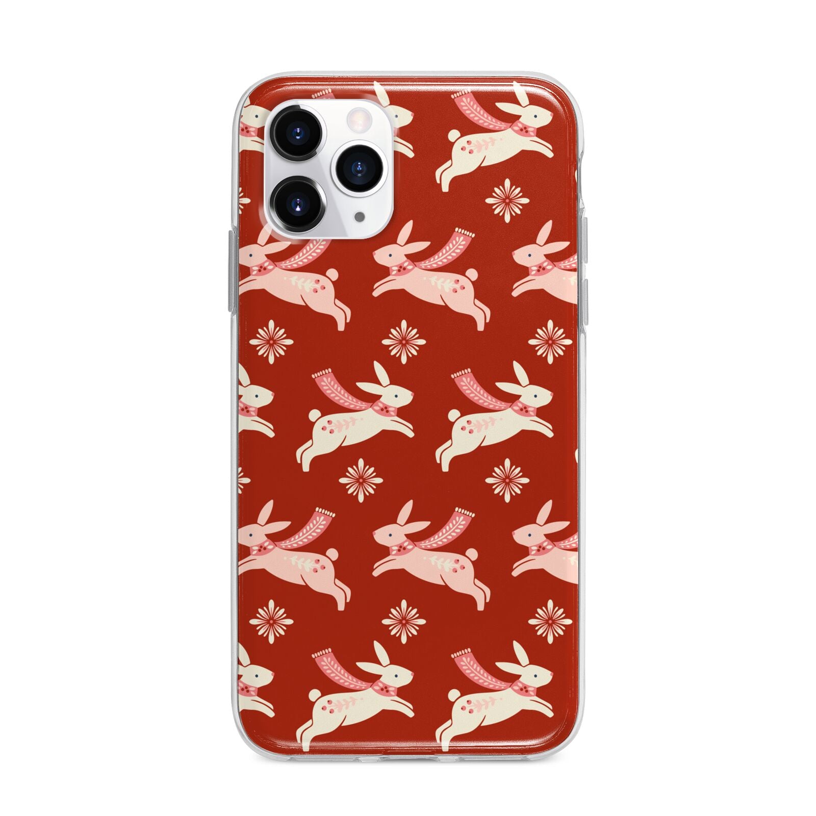 Christmas Rabbit Apple iPhone 11 Pro in Silver with Bumper Case