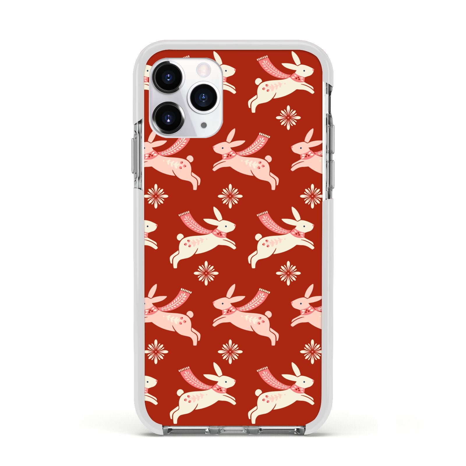 Christmas Rabbit Apple iPhone 11 Pro in Silver with White Impact Case