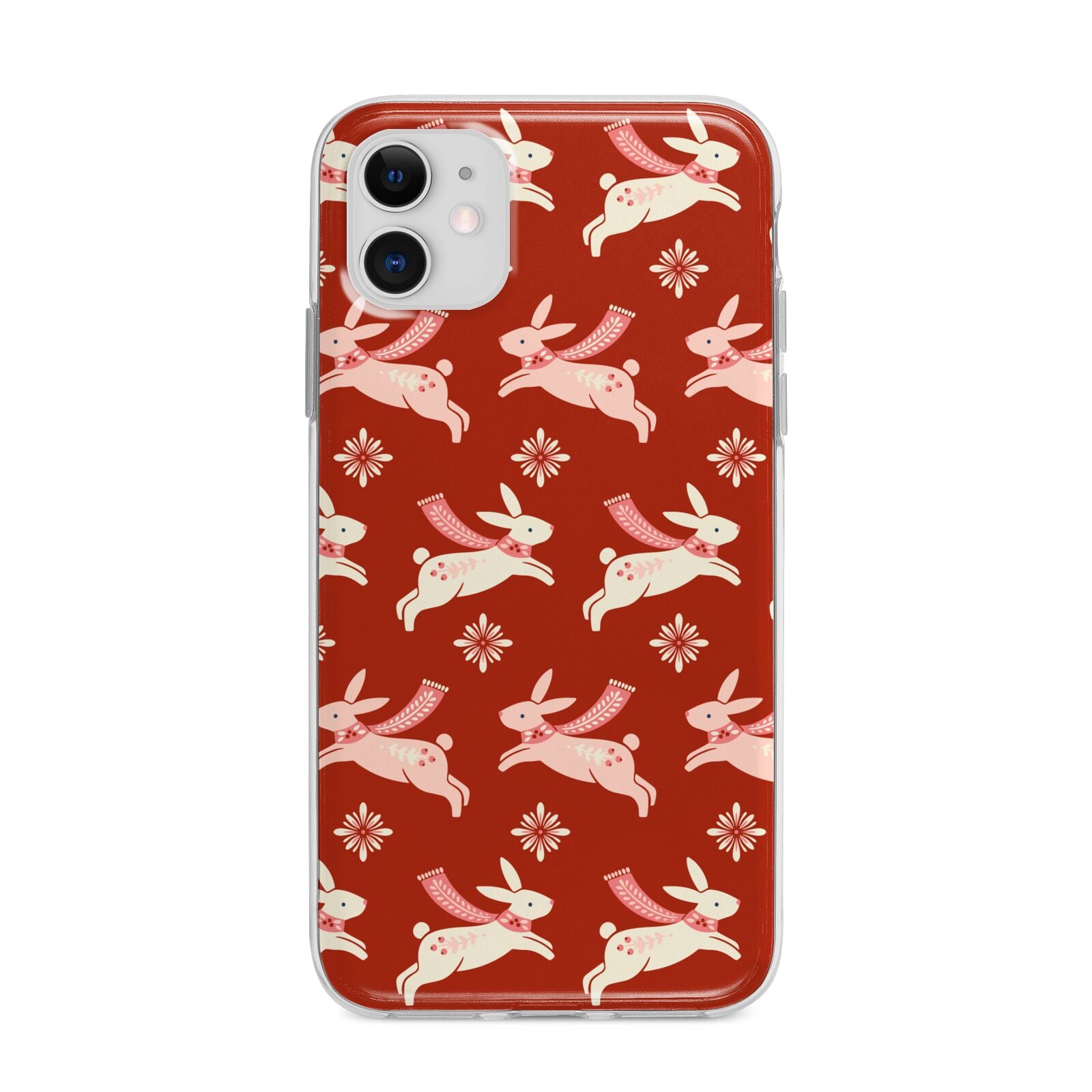 Christmas Rabbit Apple iPhone 11 in White with Bumper Case