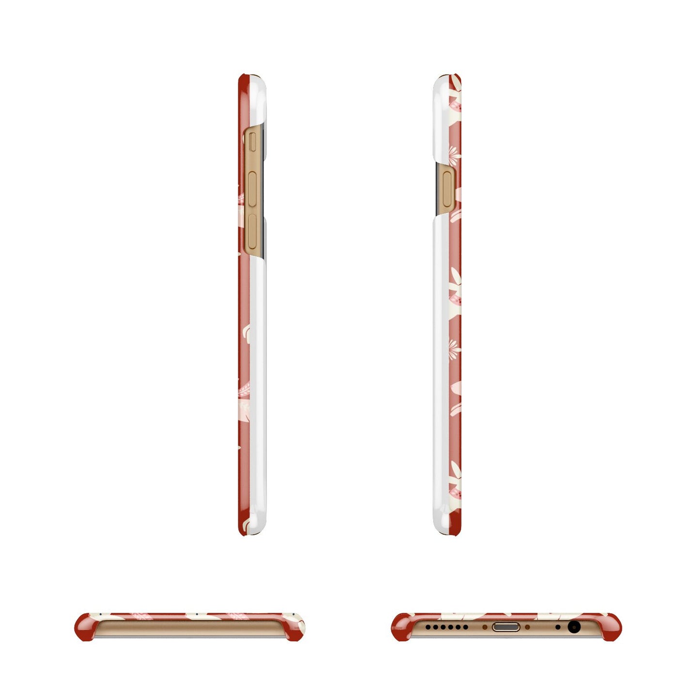 Christmas Rabbit Apple iPhone 6 3D Wrap Snap Case Angled Images