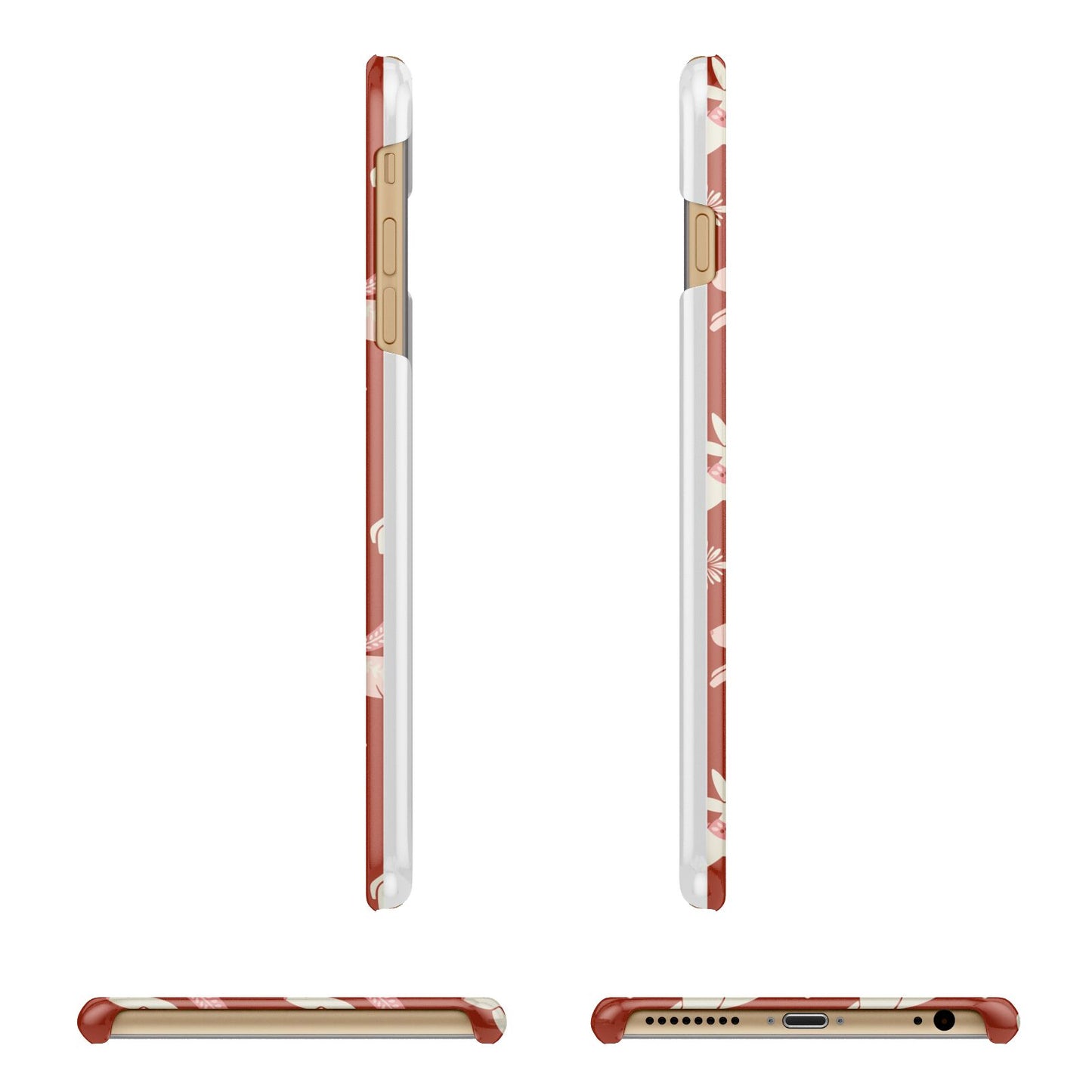 Christmas Rabbit Apple iPhone 6 Plus 3D Wrap Snap Case Angled Images