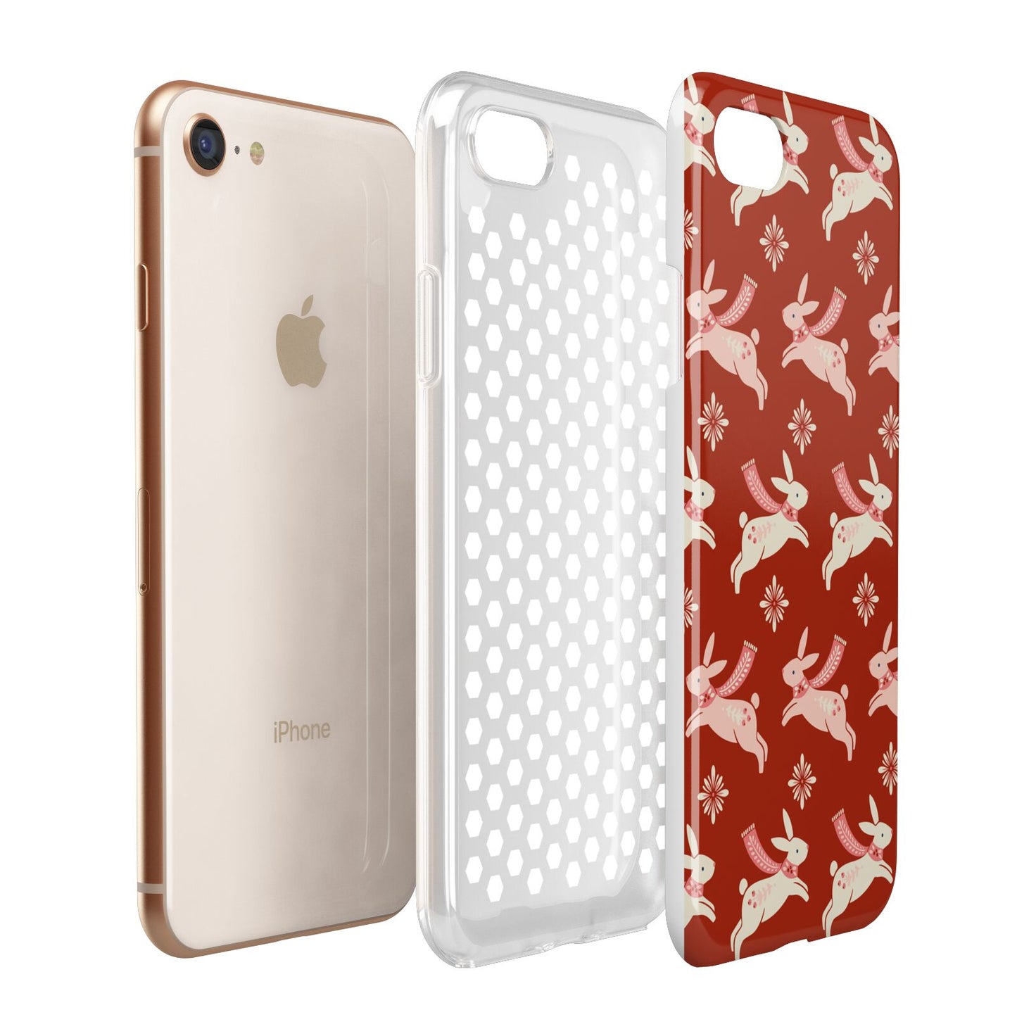 Christmas Rabbit Apple iPhone 7 8 3D Tough Case Expanded View