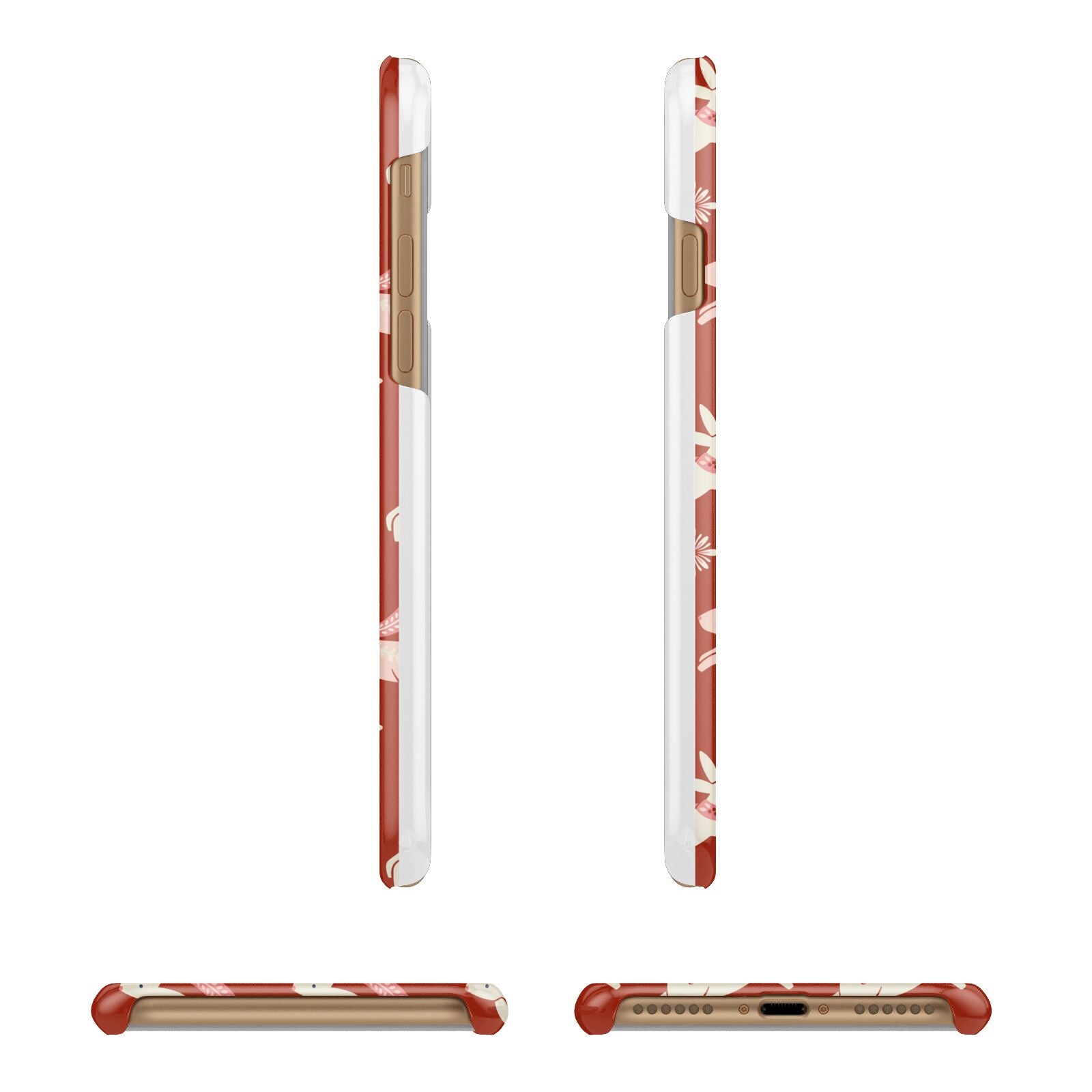 Christmas Rabbit Apple iPhone 7 8 3D Wrap Snap Case Angled Images