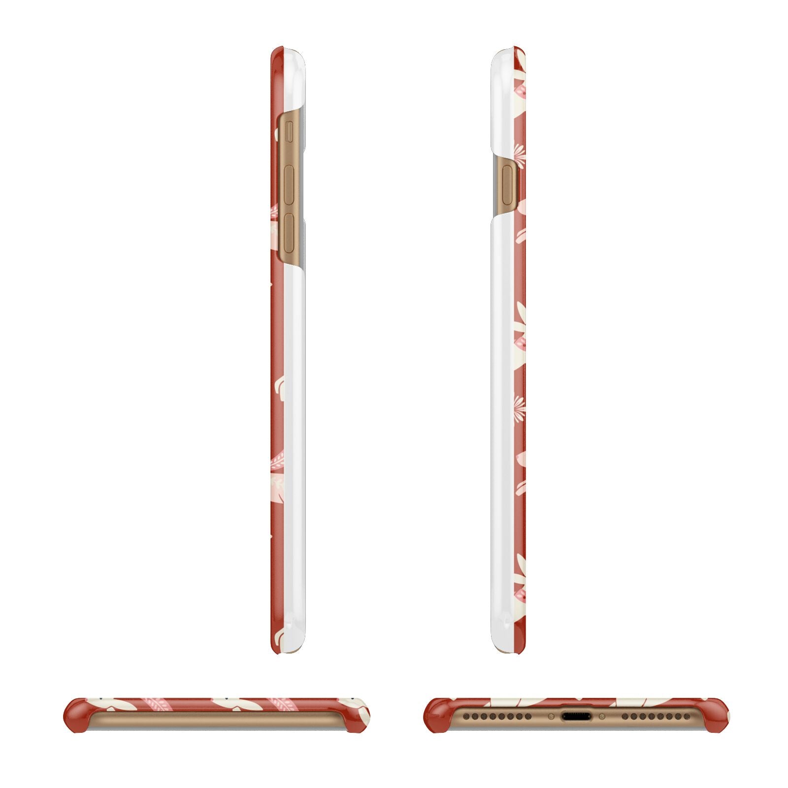 Christmas Rabbit Apple iPhone 7 Plus 3D Wrap Snap Case Angled Images