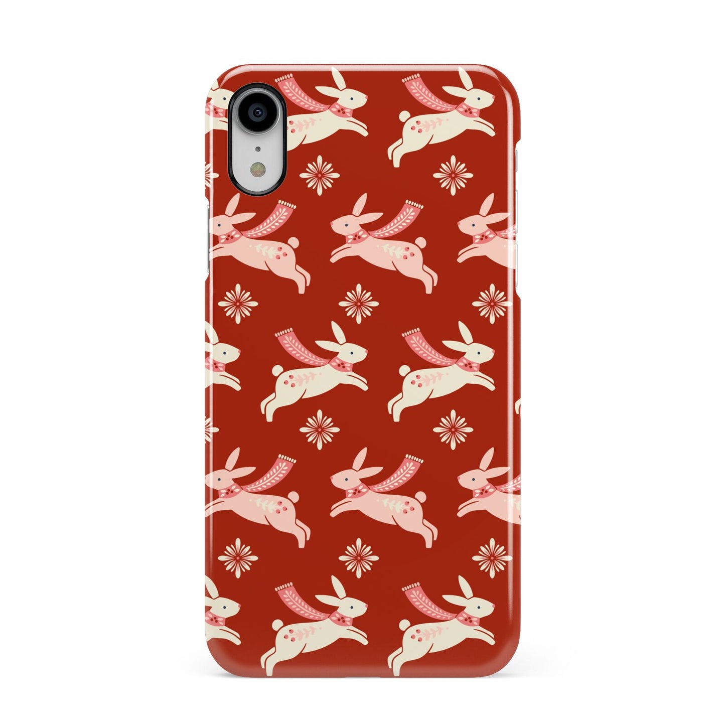 Christmas Rabbit Apple iPhone XR White 3D Snap Case
