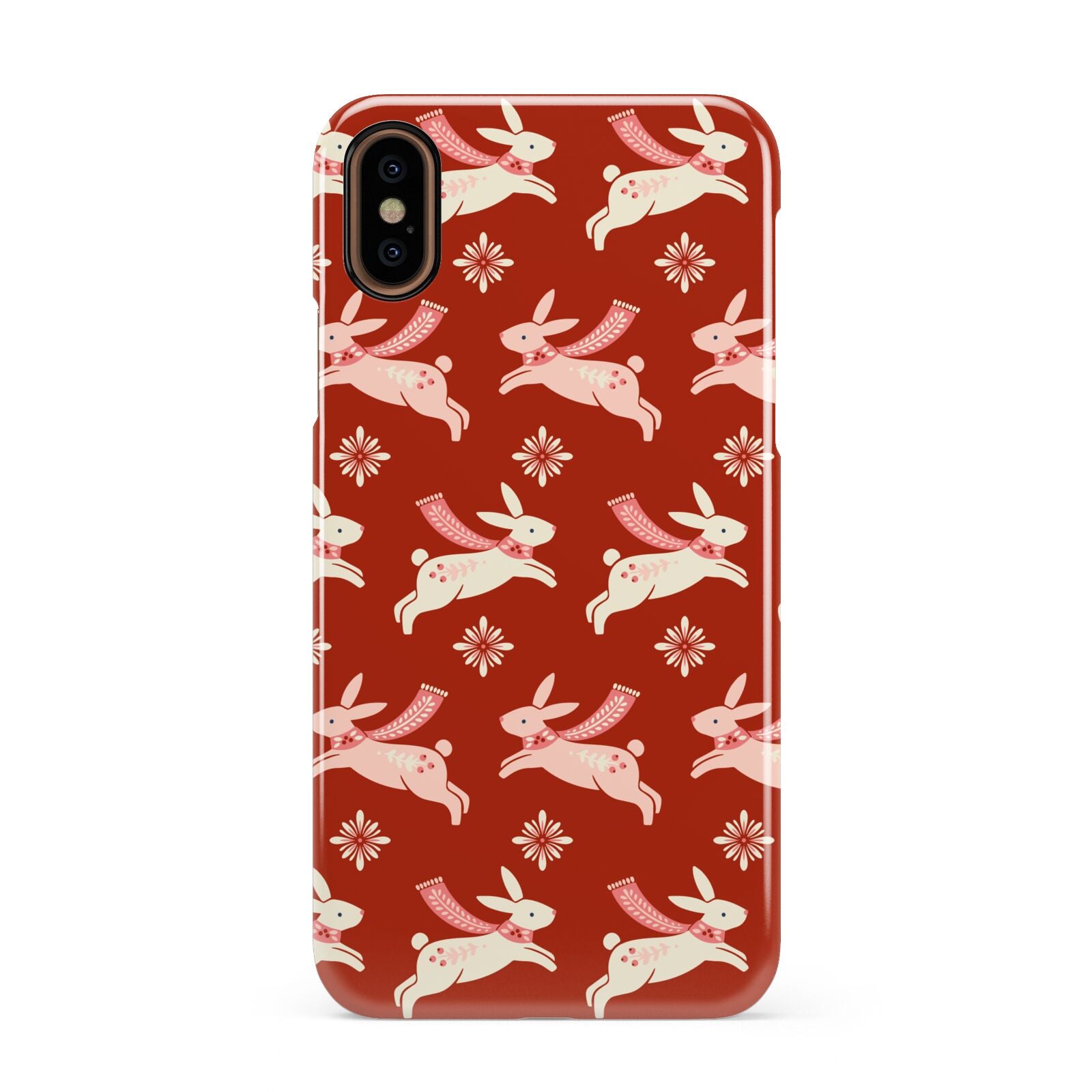 Christmas Rabbit Apple iPhone XS 3D Snap Case