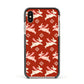 Christmas Rabbit Apple iPhone Xs Impact Case Black Edge on Gold Phone