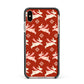 Christmas Rabbit Apple iPhone Xs Max Impact Case Black Edge on Gold Phone