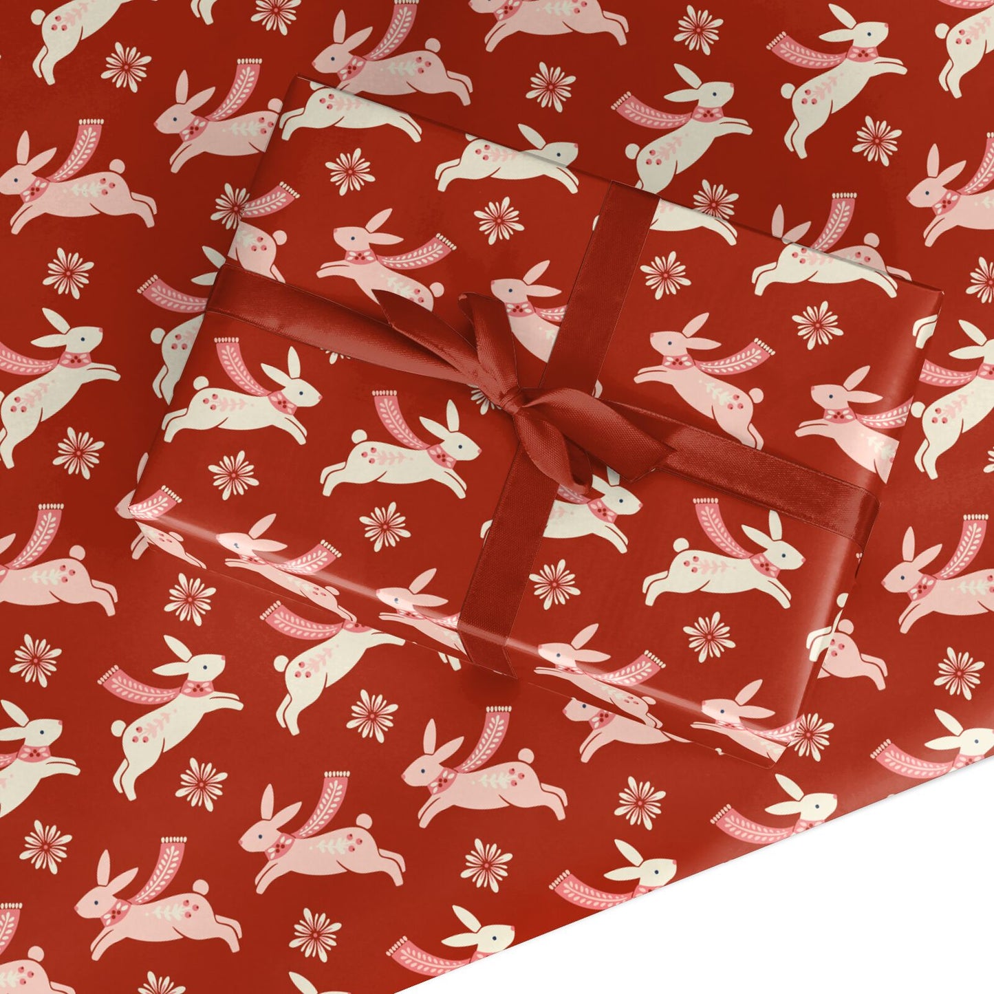 Christmas Rabbit Custom Wrapping Paper