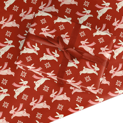 Christmas Rabbit Custom Wrapping Paper