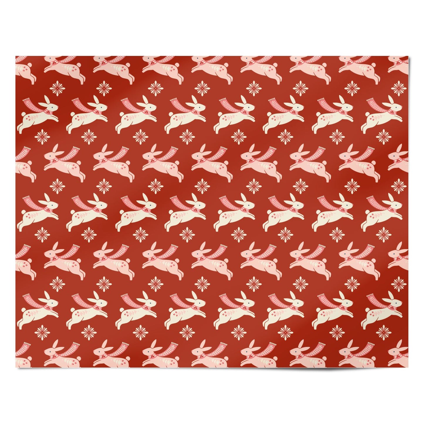 Christmas Rabbit Personalised Wrapping Paper Alternative