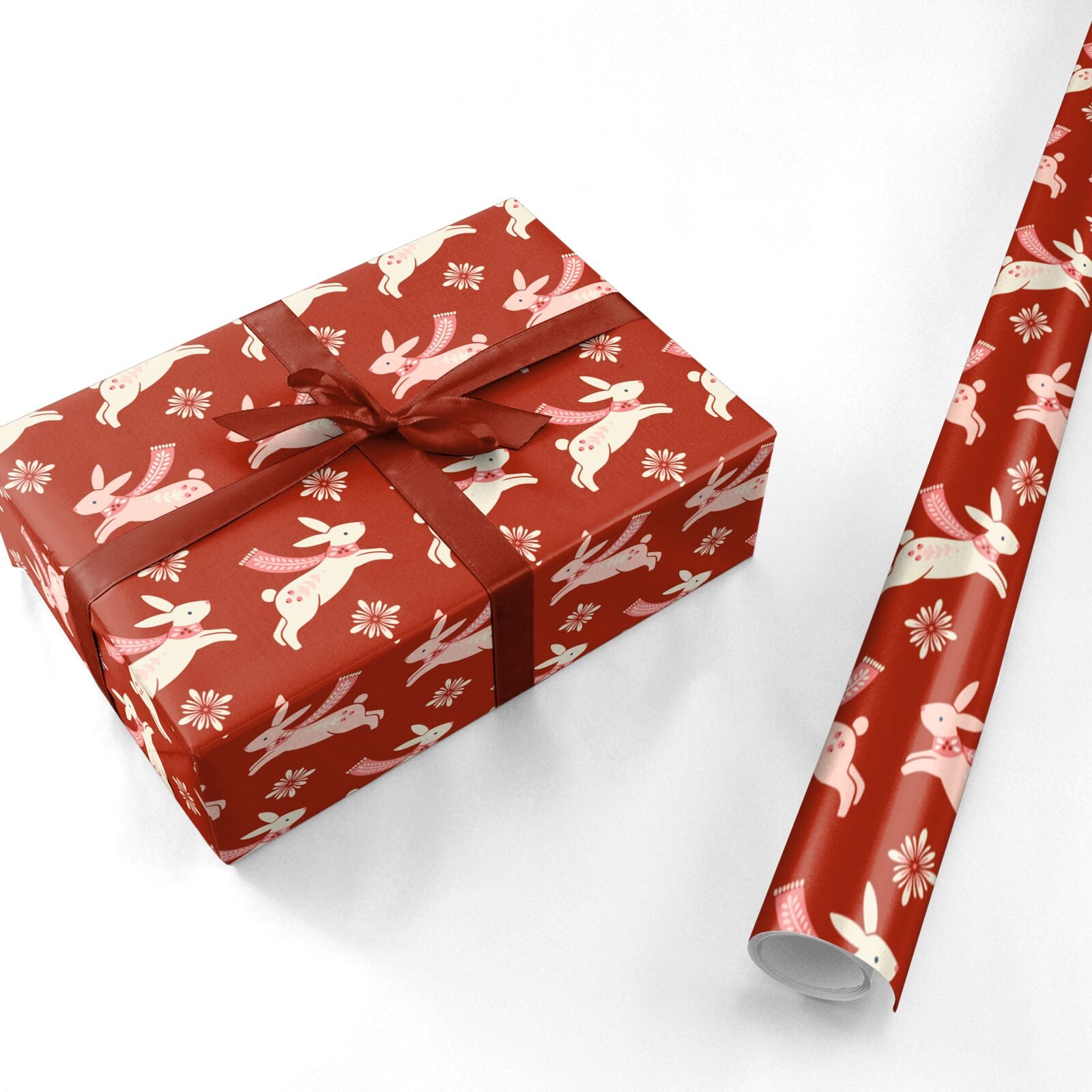 Christmas Rabbit Personalised Wrapping Paper