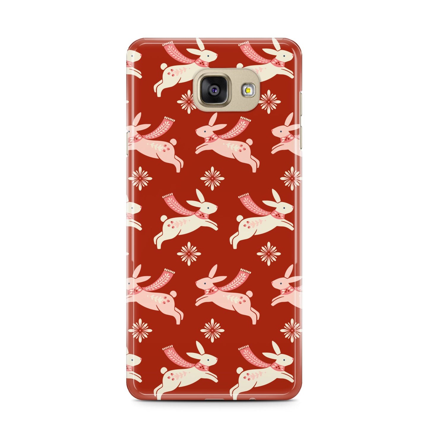 Christmas Rabbit Samsung Galaxy A7 2016 Case on gold phone
