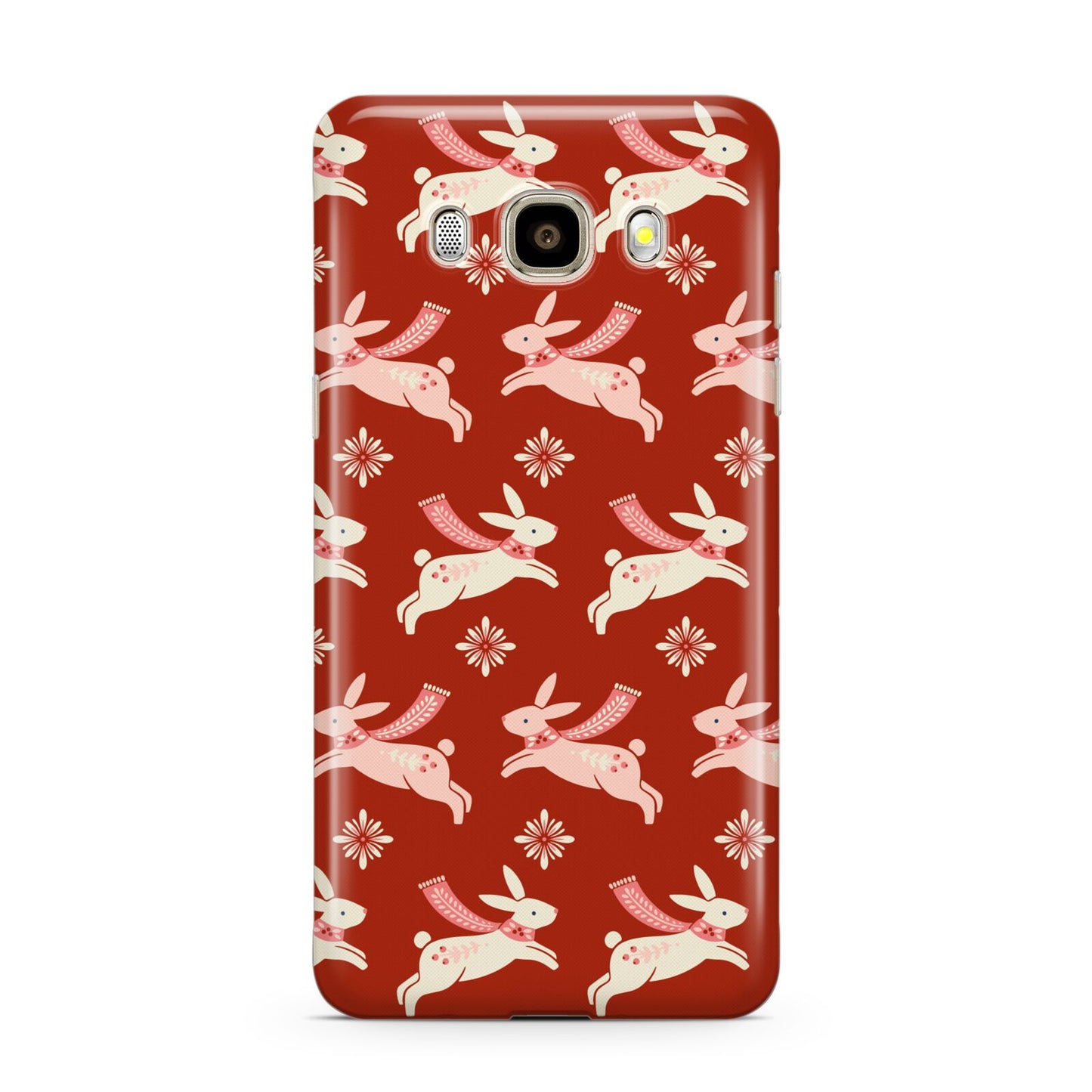 Christmas Rabbit Samsung Galaxy J7 2016 Case on gold phone