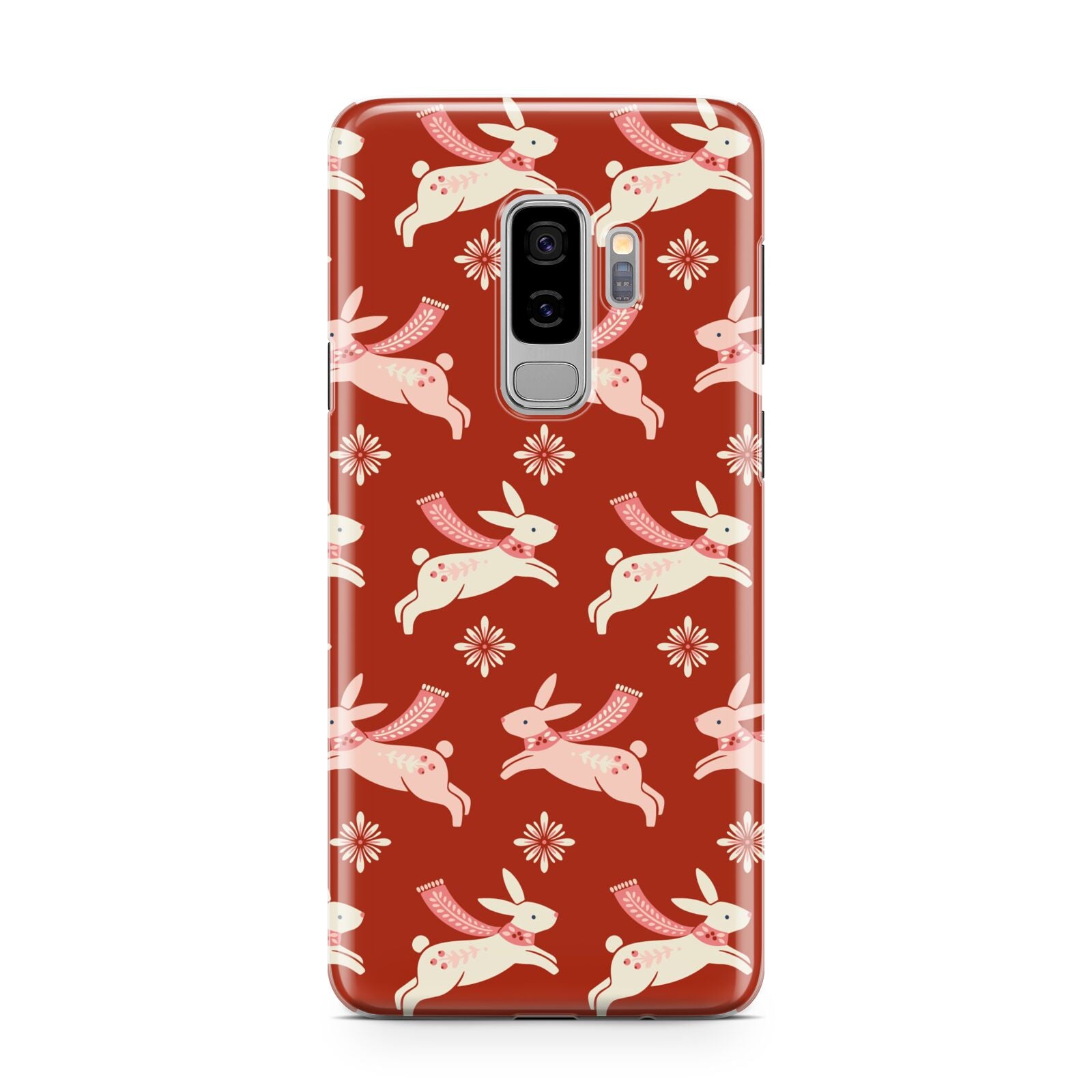 Christmas Rabbit Samsung Galaxy S9 Plus Case on Silver phone