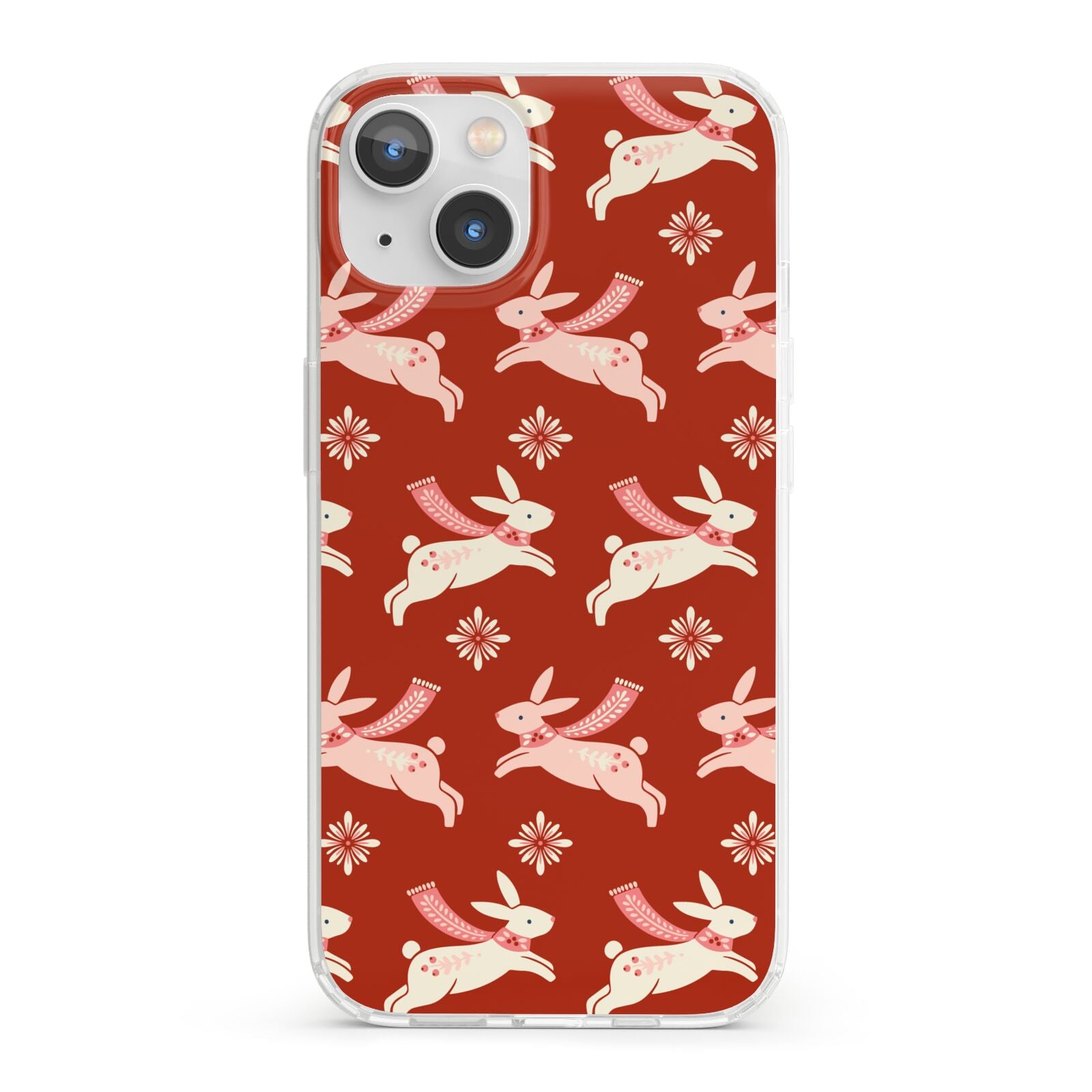 Christmas Rabbit iPhone 13 Clear Bumper Case