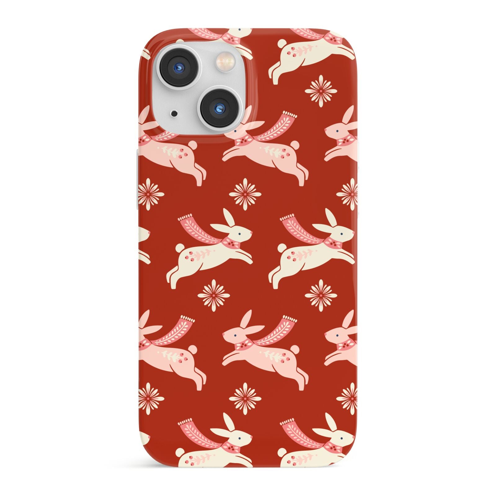 Christmas Rabbit iPhone 13 Mini Full Wrap 3D Snap Case