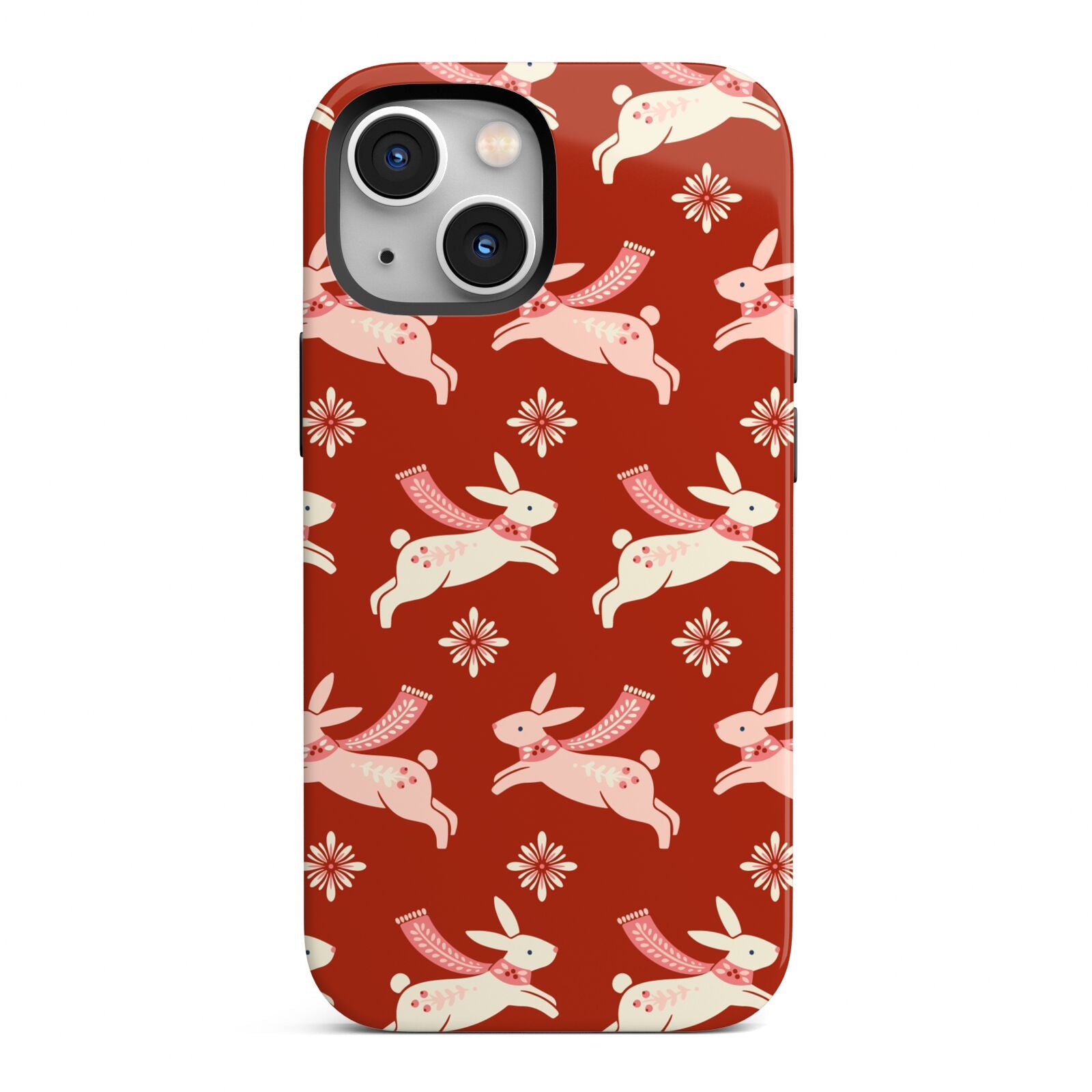 Christmas Rabbit iPhone 13 Mini Full Wrap 3D Tough Case