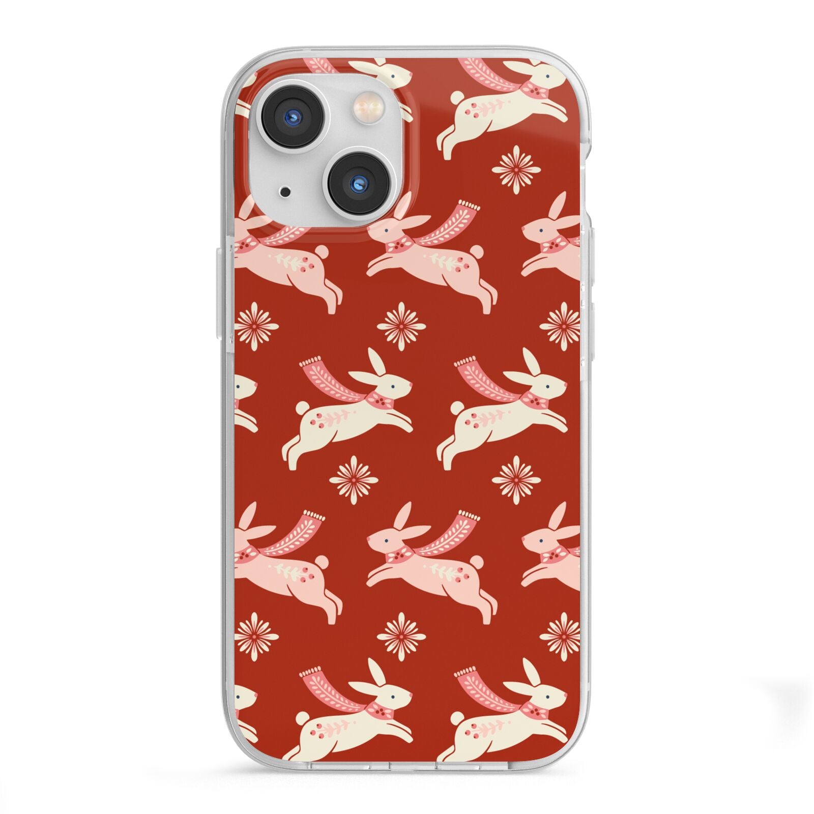 Christmas Rabbit iPhone 13 Mini TPU Impact Case with White Edges