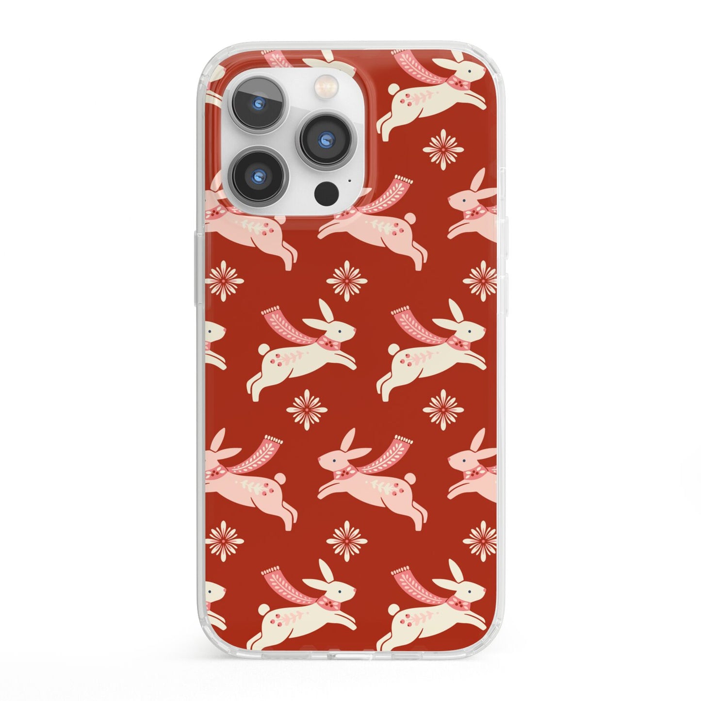 Christmas Rabbit iPhone 13 Pro Clear Bumper Case