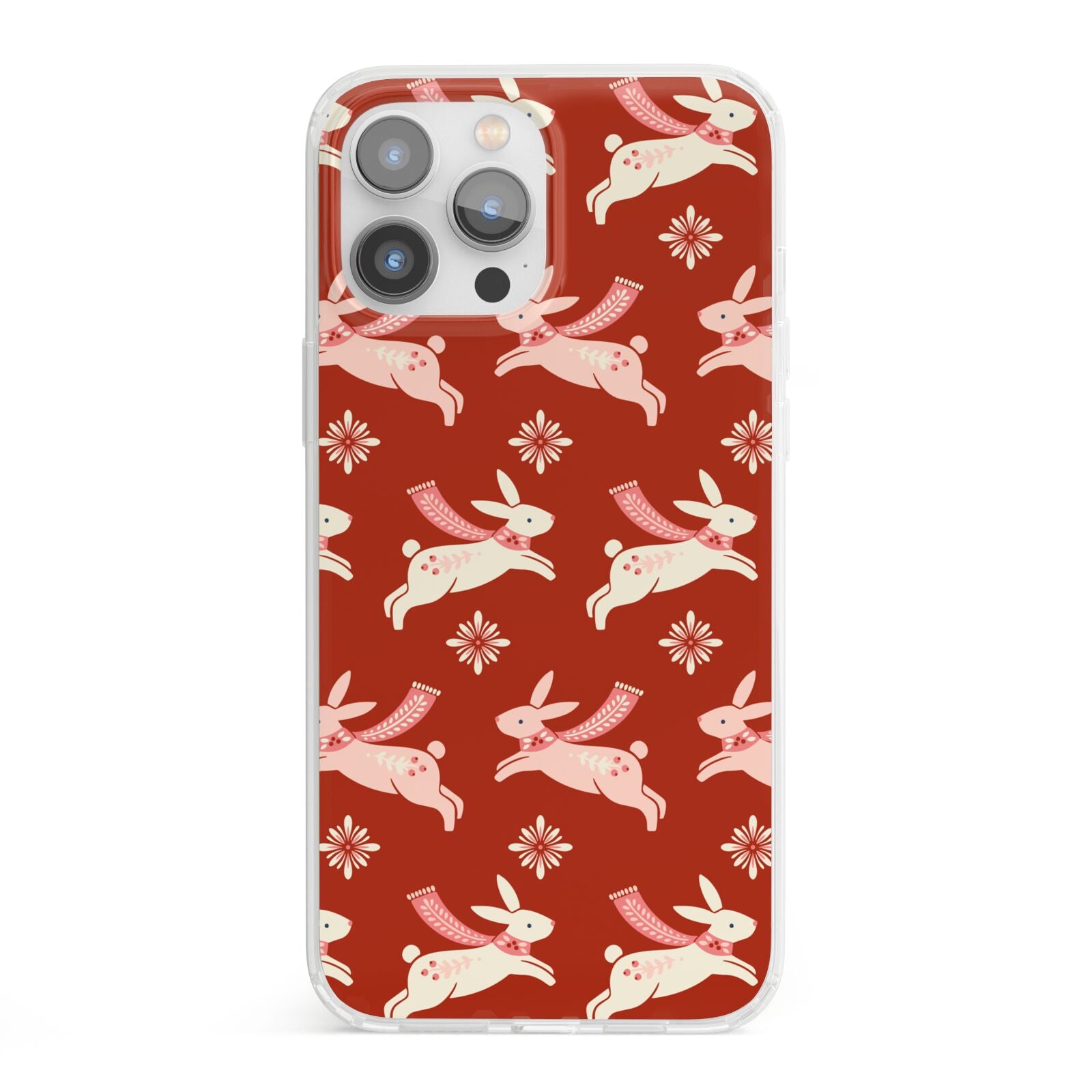 Christmas Rabbit iPhone 13 Pro Max Clear Bumper Case