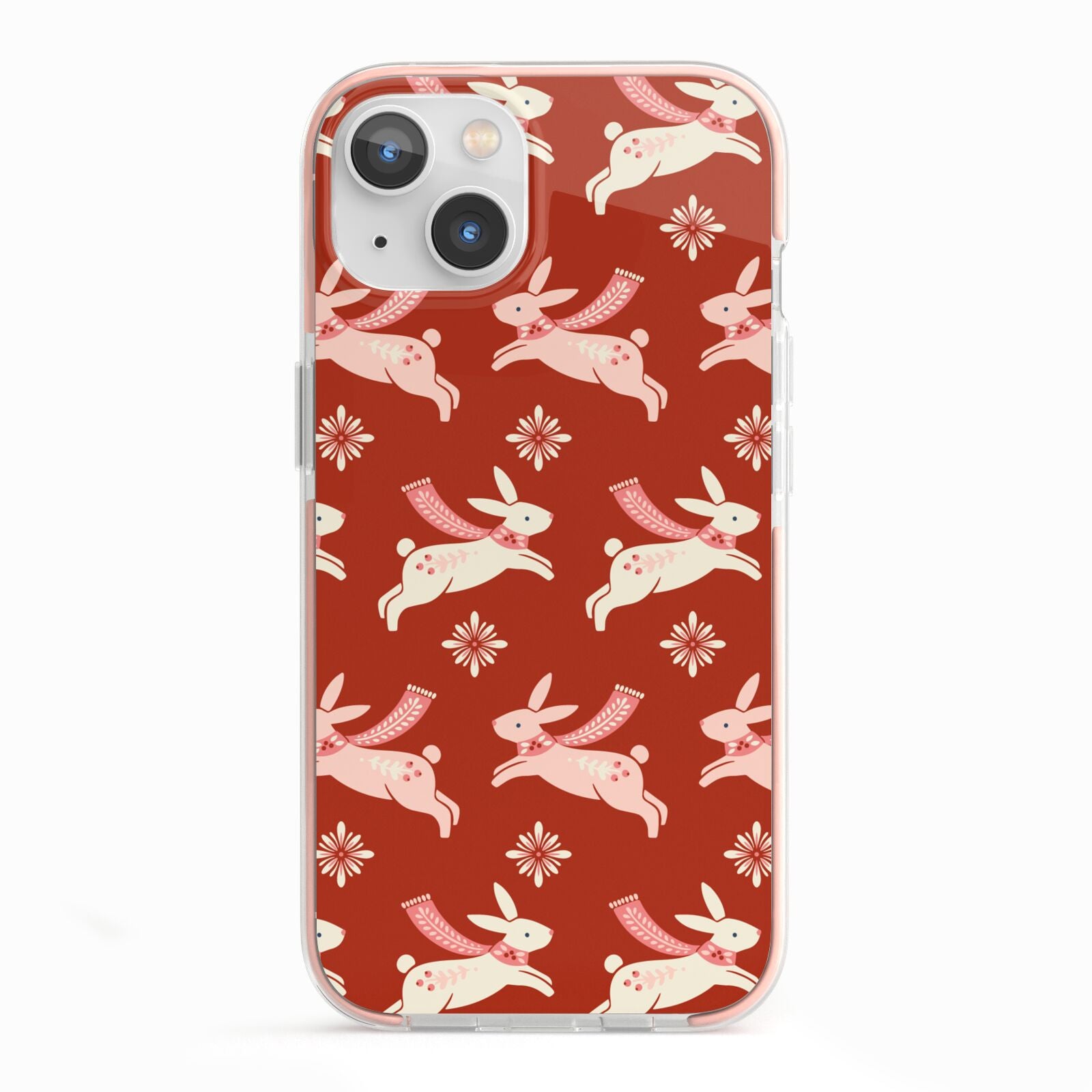 Christmas Rabbit iPhone 13 TPU Impact Case with Pink Edges