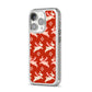 Christmas Rabbit iPhone 14 Pro Clear Tough Case Silver Angled Image