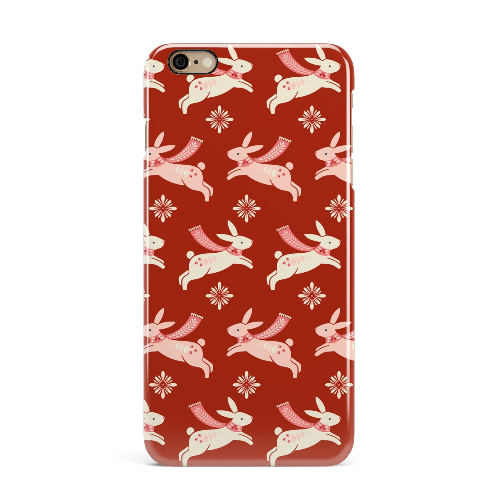Christmas Rabbit iPhone 6 Plus 3D Snap Case on Gold Phone