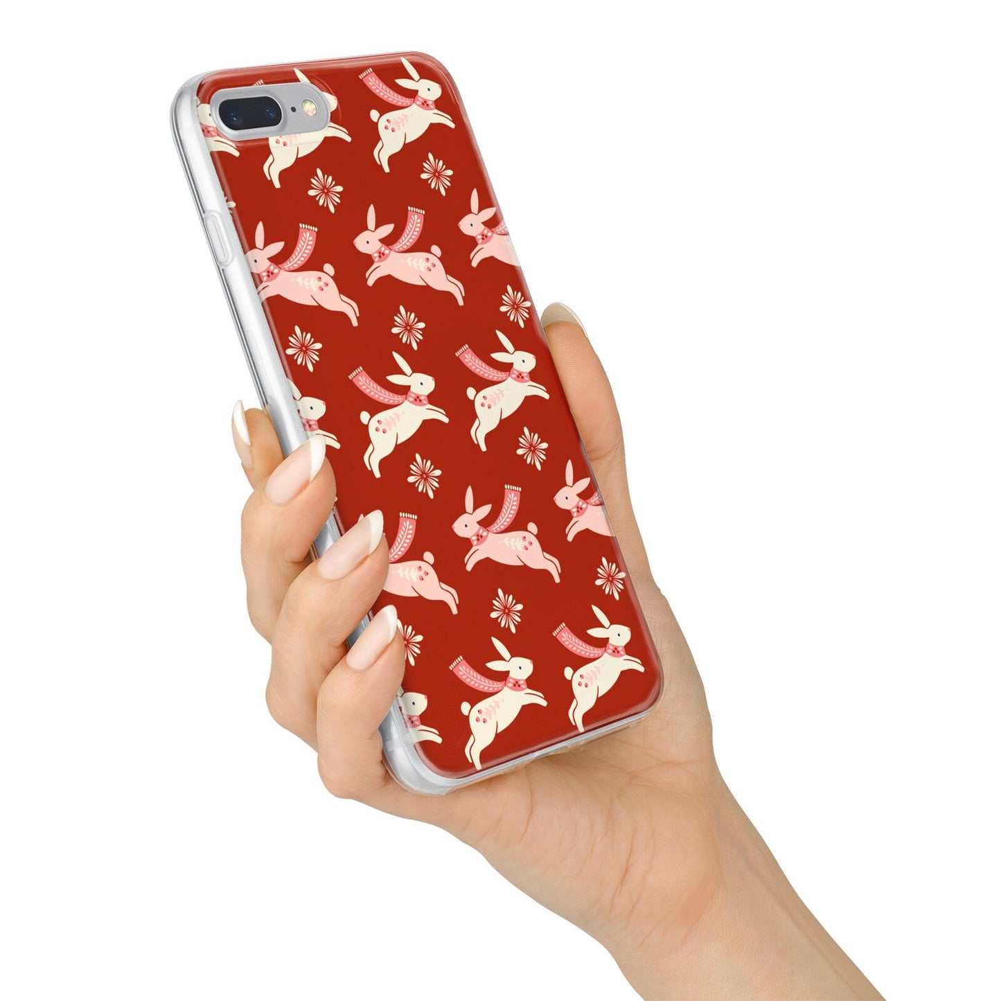 Christmas Rabbit iPhone 7 Plus Bumper Case on Silver iPhone Alternative Image