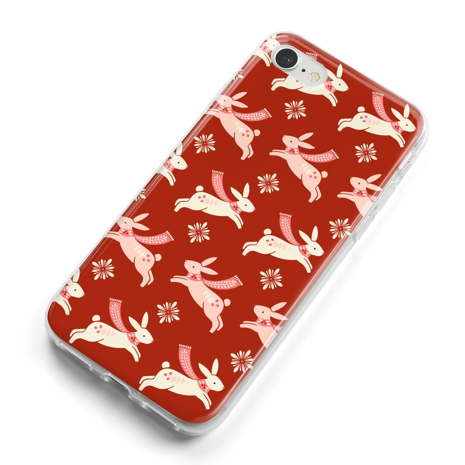 Christmas Rabbit iPhone 8 Bumper Case on Silver iPhone Alternative Image