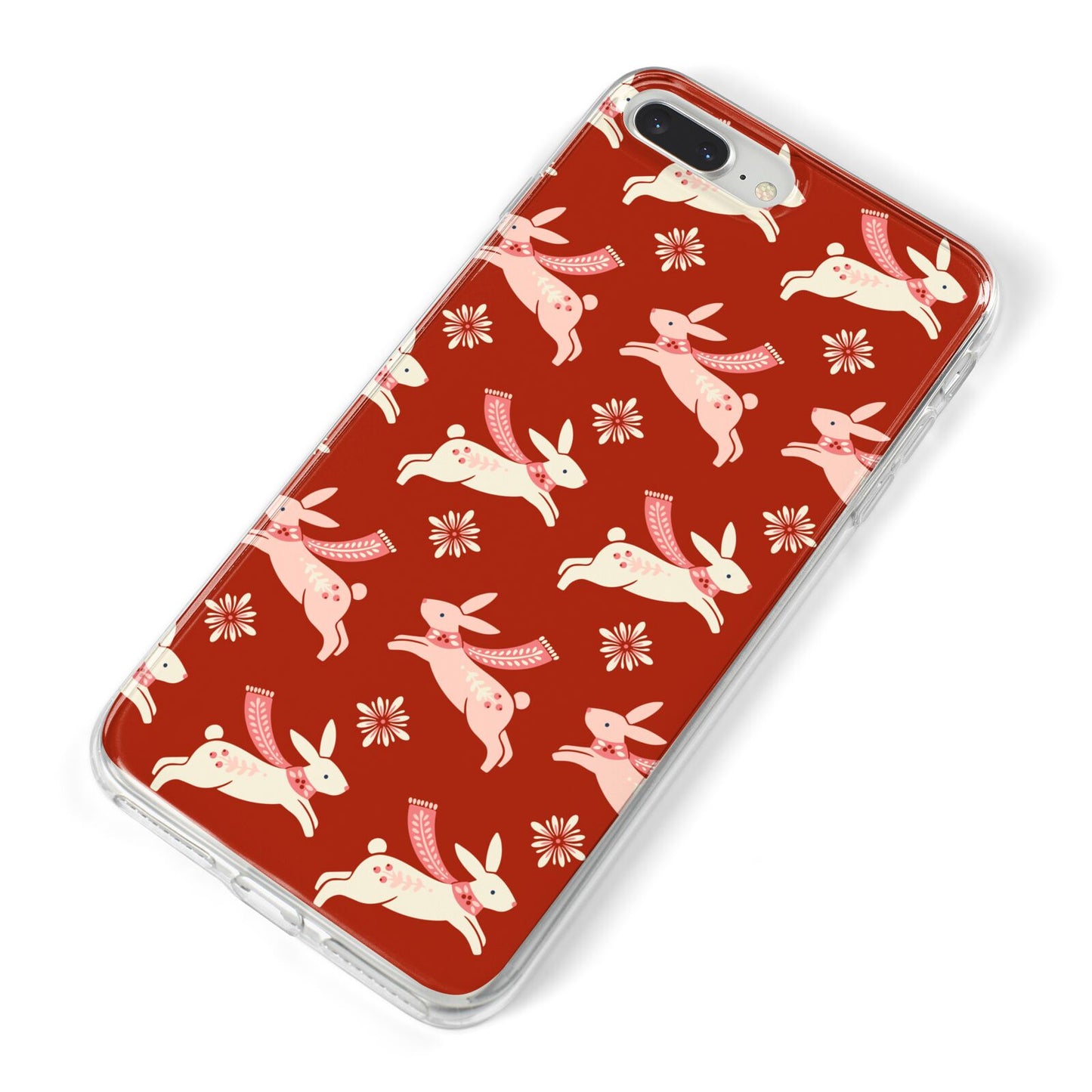 Christmas Rabbit iPhone 8 Plus Bumper Case on Silver iPhone Alternative Image