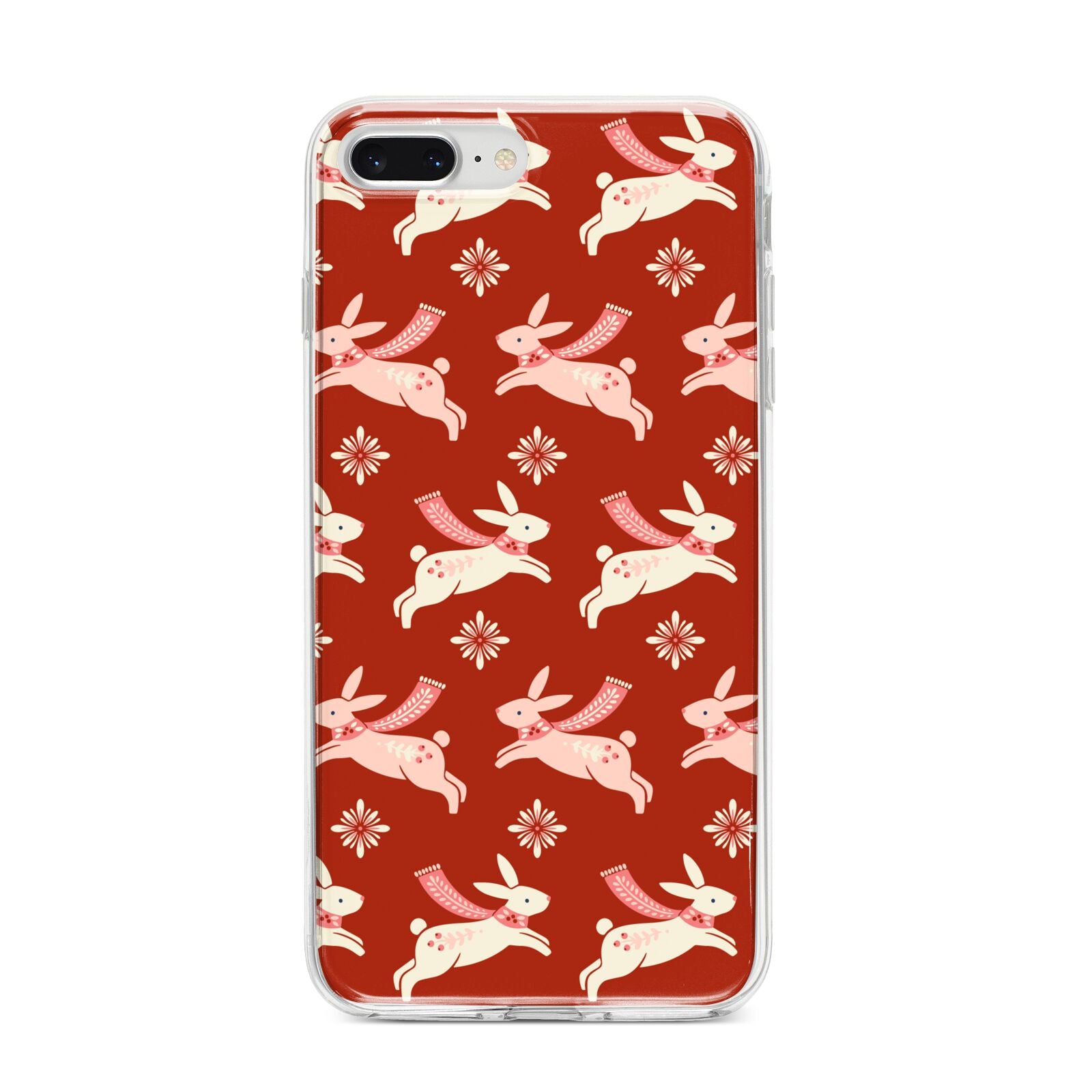 Christmas Rabbit iPhone 8 Plus Bumper Case on Silver iPhone