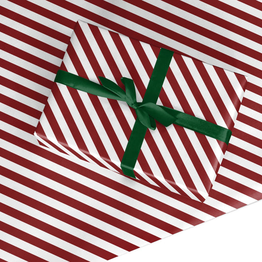 Christmas Red Candy Stripe Custom Wrapping Paper
