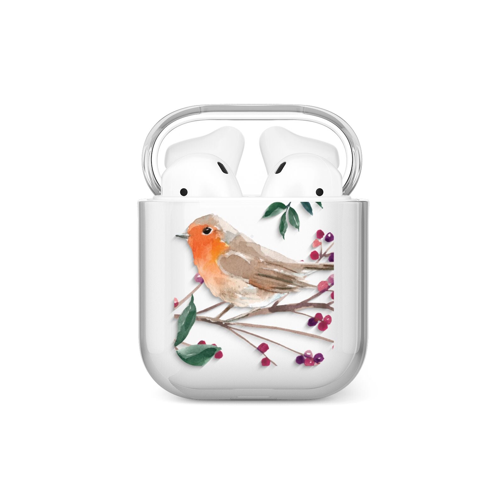 Christmas Robin Floral AirPods Case