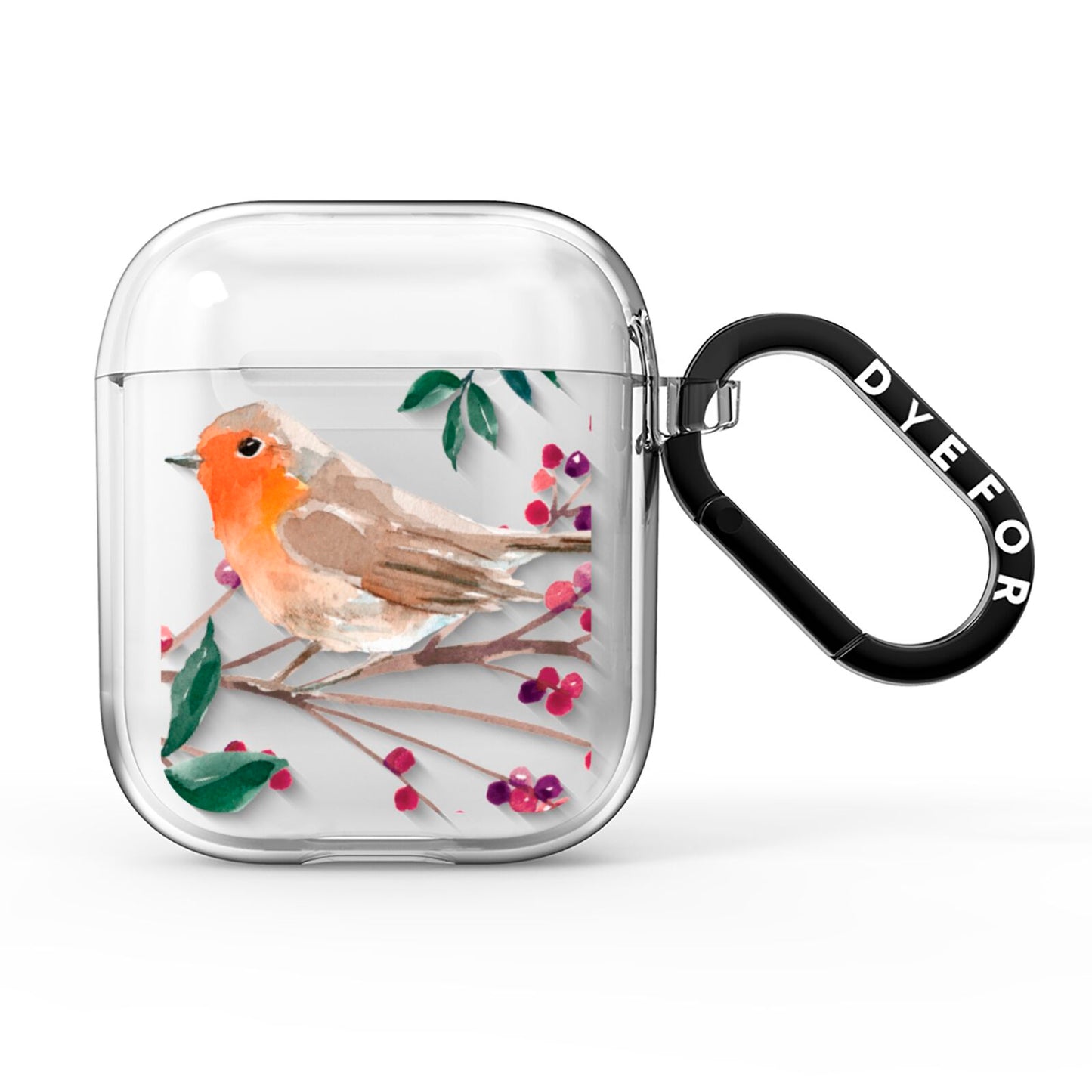 Christmas Robin Floral AirPods Clear Case