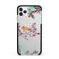 Christmas Robin Floral Apple iPhone 11 Pro Max in Silver with Black Impact Case