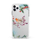 Christmas Robin Floral Apple iPhone 11 Pro Max in Silver with White Impact Case