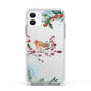 Christmas Robin Floral Apple iPhone 11 in White with White Impact Case
