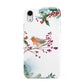 Christmas Robin Floral Apple iPhone XR White 3D Tough Case
