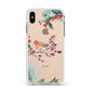 Christmas Robin Floral Apple iPhone Xs Max Impact Case White Edge on Gold Phone