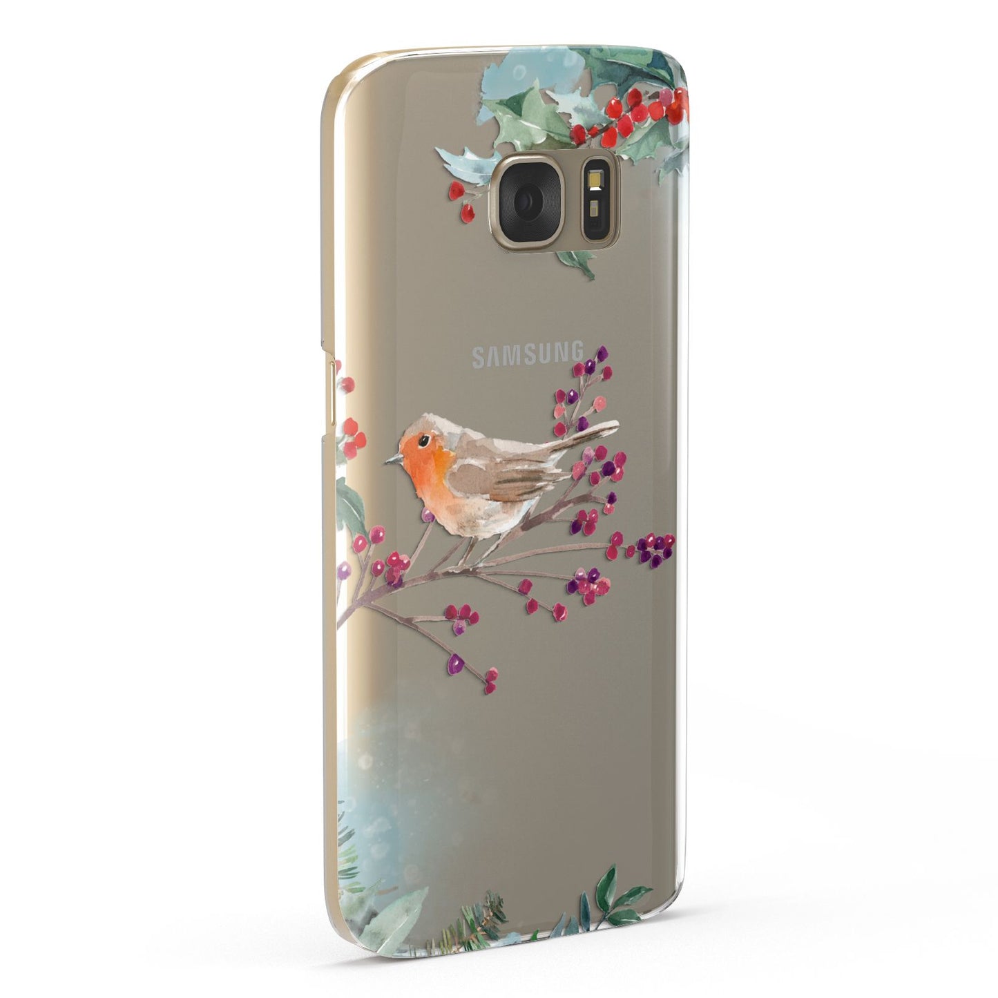 Christmas Robin Floral Samsung Galaxy Case Fourty Five Degrees
